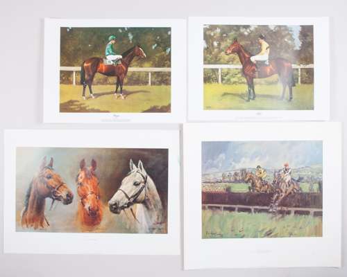Group of five limited edition horse racing prints