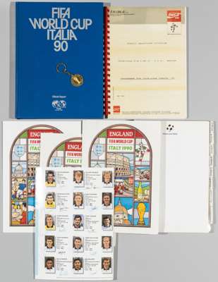 1990 World Cup memorabilia,
 comprising Official FIFA Report, PR Document for Coca-Cola sponsorship; Organising Committee document issued to competing