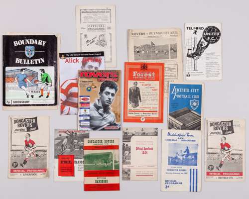 Harry Gregg eight Doncaster Rovers handbooks 1953 to 1957-58