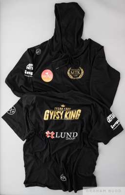 Tyson Fury black pre-fight worn tracksuit jacket & t-shirt v Deontay Wilder, Bout II held at MGM Grand Garden Arena, Paradise, Nevada, on 22nd Decembe