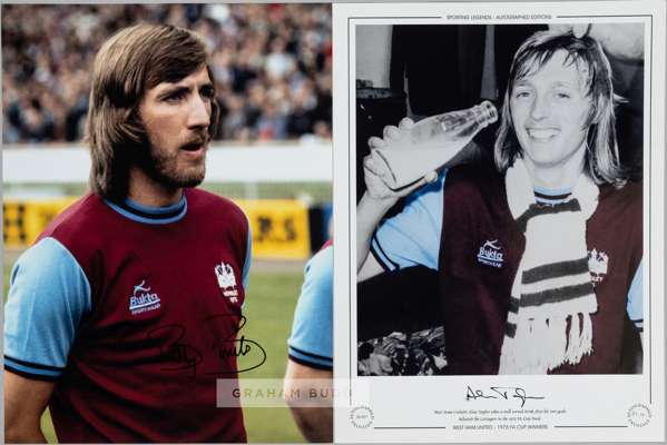 FOOTBALL - West Ham United F.A Cup winners 1975 Alan Taylor and Billy Bonds – Pair of large 16”x12” signed Limited Edition display photographs: 

Alan