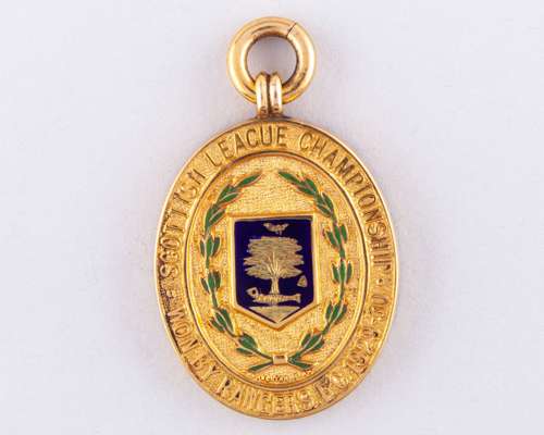 Jock Buchanan 9ct gold and enamel Scottish League Championship winners medal, 1929-30