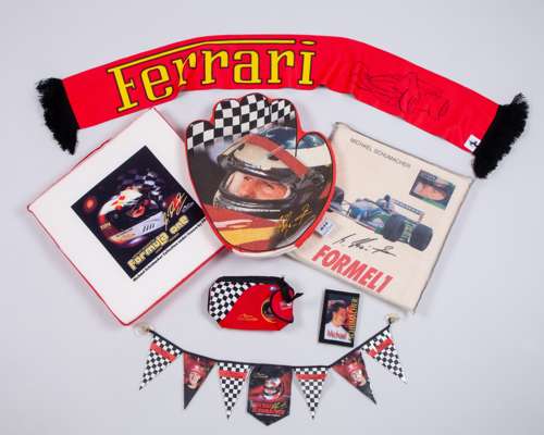A bundle of Michael Schumacher and Ferrari Merchandise