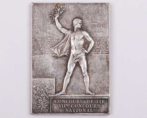 Paris 1900 Olympic Games winner's medal plaque, designed by F. Vernon