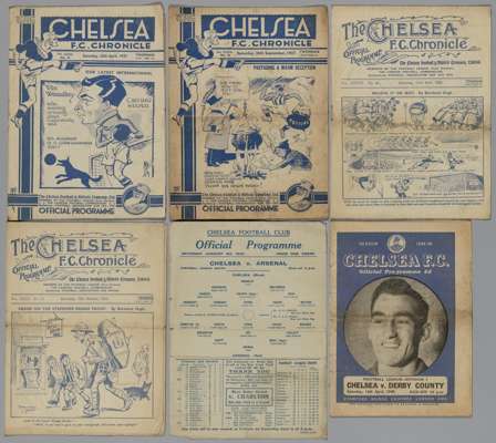 Four Chelsea v. Arsenal home match programmes, 1933-144, 
 comprising 22nd April 1933, 12th October, 1935, 24th April 1937 and 8th January 1944, singl