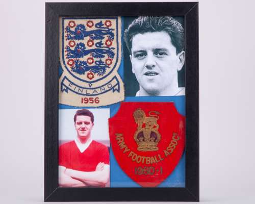 Tommy Taylor England v. Finland 1956 embroidered cloth badge display
