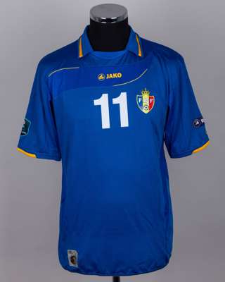 Igor Bugaiov blue and yellow 11. Moldova v. Sweden short-sleeved shirt, 2011