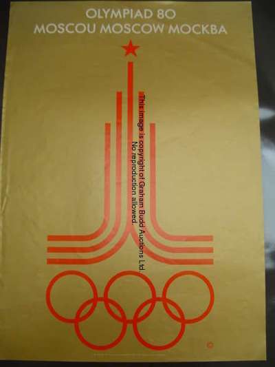 A 1980 Moscow Olympic Games poster, designed by Wladimir Arsentjev