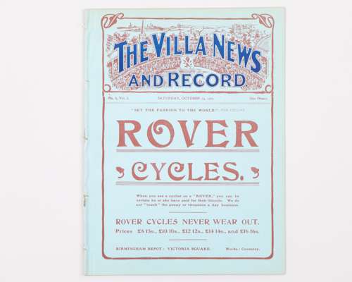 Aston Villa v. Bury, match programme, 13th October 1906