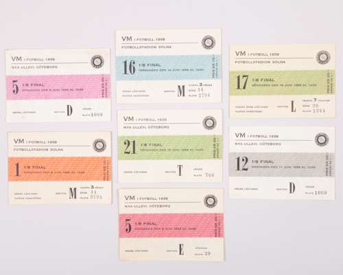 Seven 1958 World Cup tickets