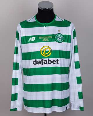 Olivier Ntcham green and white No.21 Celtic Scott Brown Testimonial long-sleeved shirt, 2018