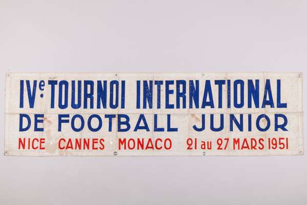 A rare and original French Junior International advertising banner, 1951