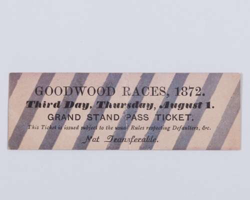 A ticket for Goodwood Races 1st August 1872 when Favonius won the Goodwood Cup