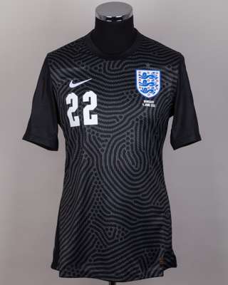 Aaron Ramsdale black No.22 England v. Hungary goalkeeper shirt, 2022