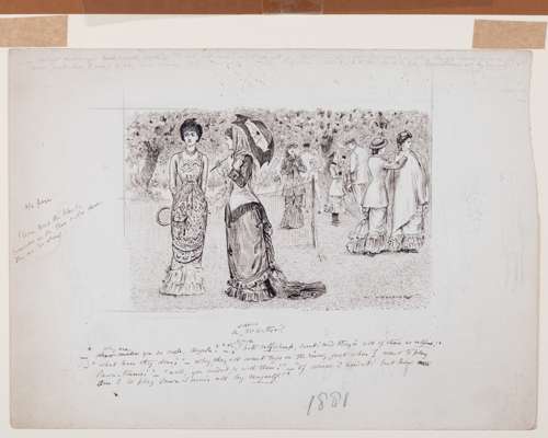 George Du Maurier 1834-1896 - Lawn Tennis A Conscious Martyr