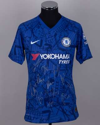 Blue No.6 Chelsea autographed short-sleeved shirt