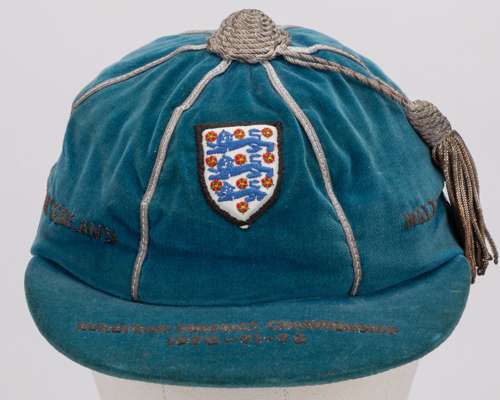 Chris Lawler blue England v. Malta and Switzerland International cap, 1970-71-72