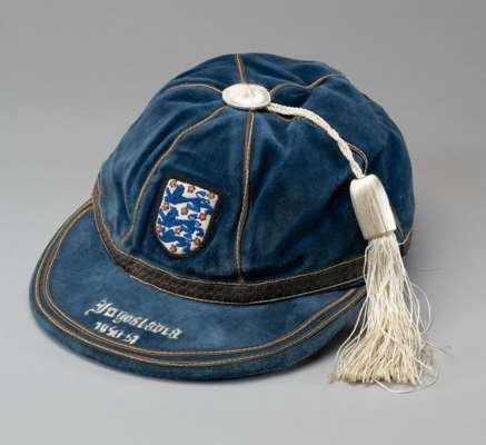 Willie Watson blue England v Yugoslavia International cap, 1950-51
 the blue velvet cap with white tassel and silvered braiding, embroidered with the 