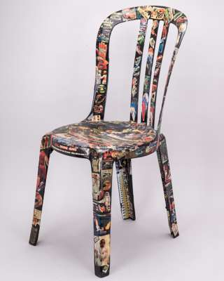 Motorsport Stickered Collage Plastic Chair