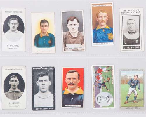 Eleven Leeds City cigarette cards