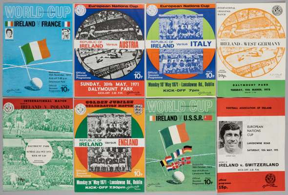 Republic of Ireland home international programmes, 1971-81,
 includes v Italy 10th May 1971; v England Golden Jubilee match 24th May 1971; v USSR 18th