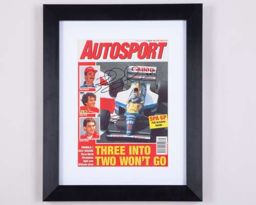 Nigel Mansell Signed 1992 Autosport Framed Magazine