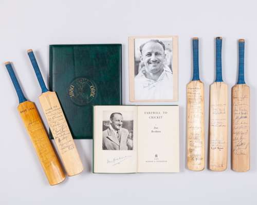 A Don Bradman black and white signed magazine signed photograph