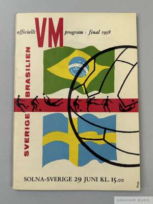 1958 World Cup Final programme Brazil v Sweden, 29th June

 Good overall condition