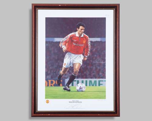 A Ryan Giggs by Stephen Smith autographed limited edition print