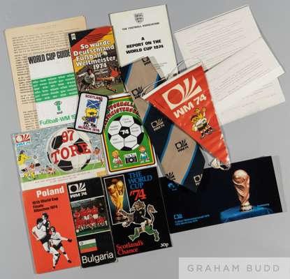 World Cup Germany 1974 selection, includes World Cup pennant Scotland Munich 1974 patch