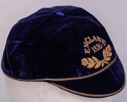 A blue Scotland v England cap, 1895