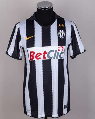 Luca Toni black and white No.20 Juventus v. Manchester United match issued shirt, 2010-11