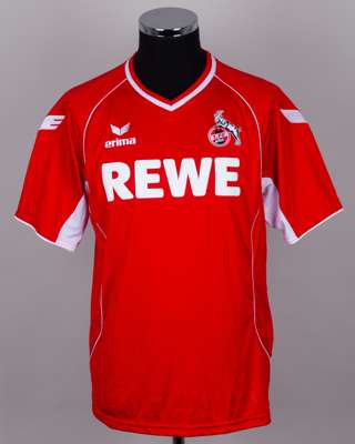 Odise Roshi red and white No.22 FC Cologne v. Arsenal short-sleeved shirt, 2012