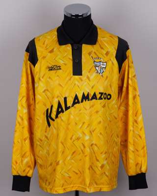 Yellow and black No.16 Port Vale long-sleeved shirt, 1992-93