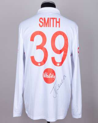 Jamie Smith No.39 England v. New Zealand match worn, signed Red For Ruth shirt