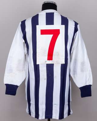 Blue and white No.7 West Bromwich Albion long-sleeved shirt, 1964-69