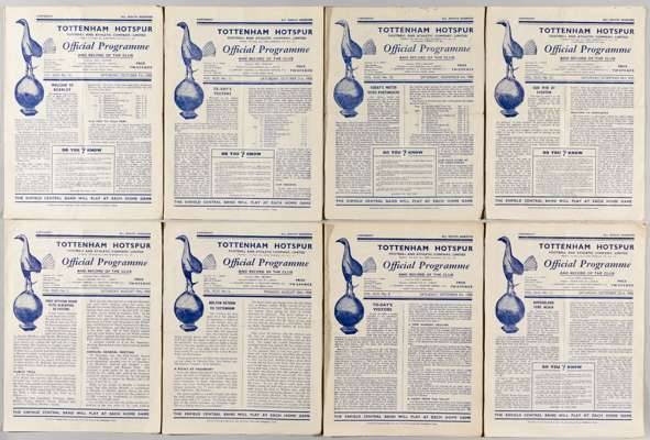 Tottenham Hotspur home programme collection, seasons 1949-50 & 1950-51, 
 including 1949-50 second Division champions (33), 1950-51 first Division cha