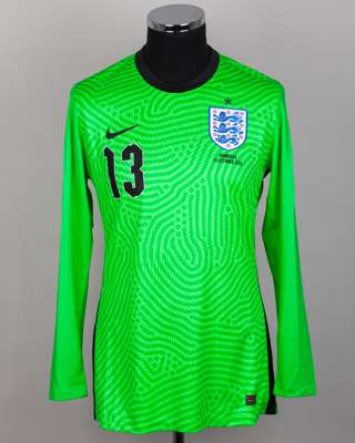 Nick Pope green No.13 England v. Denmark goalkeeper shirt, 2020