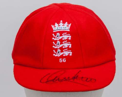 Ollie Pope red England Red For Ruth match worn autographed cap