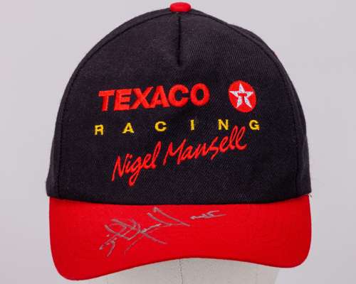Nigel Mansell Signed Texaco Racing Podium Cap