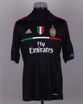 Christian Abbiati black and red No.32 AC Milan v. Arsenal goalkeepers shirt, 2012