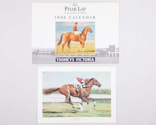Two Jack Baker signed Phar Lap wining frames limited edition prints