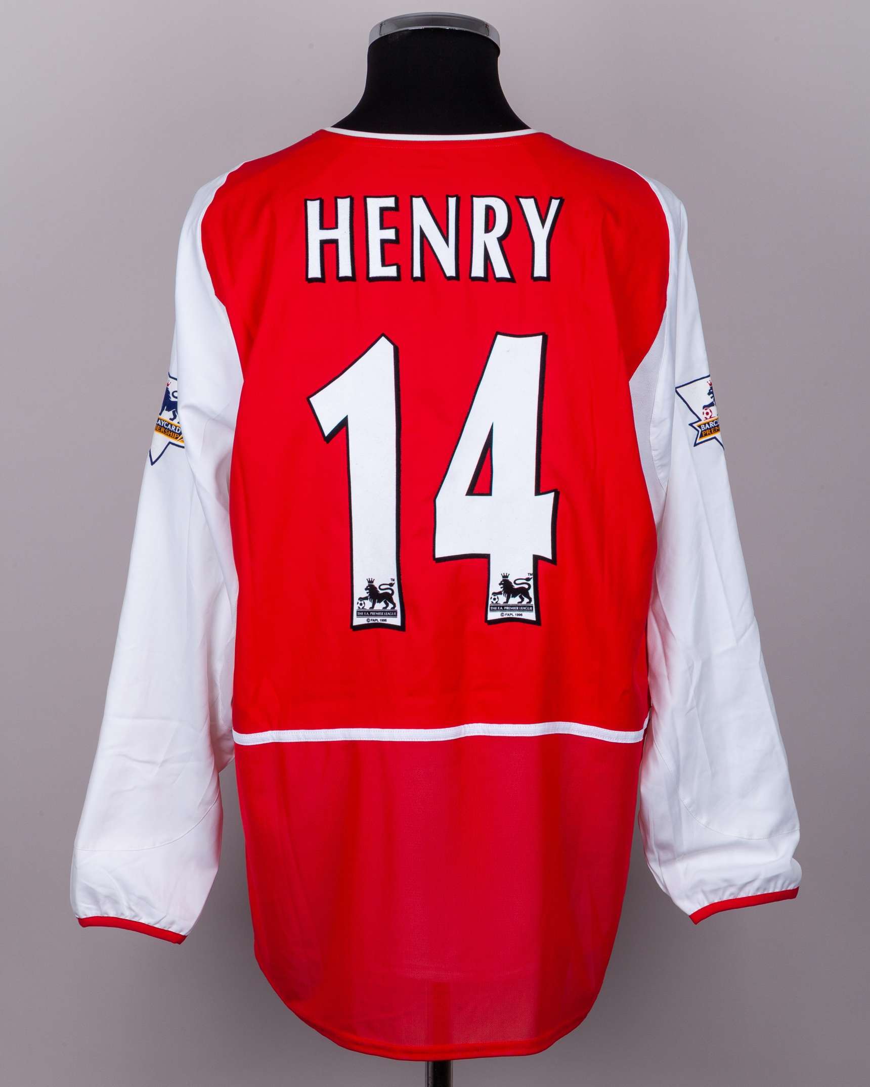 Thierry Henry red and white No.14 official Arsenal dual layer long