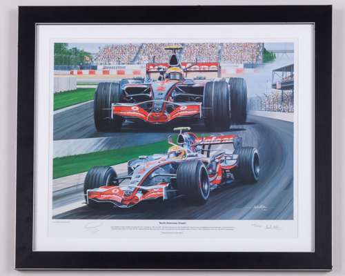 Lewis Hamilton 2007 McLaren Signed Framed Print - by Andrew Kitson