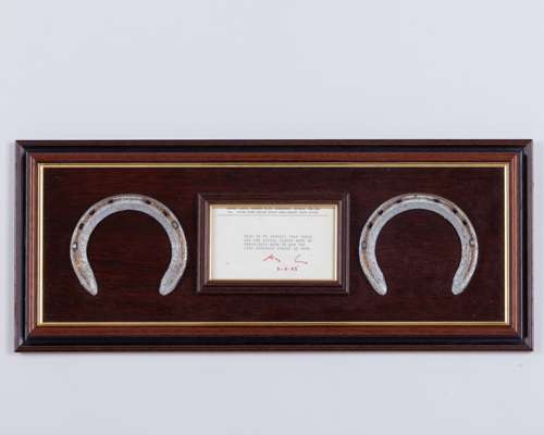 Pair racing plates worn by the Marquess of Tavistock's 1983 Gimcrack Stakes winner Precocious
