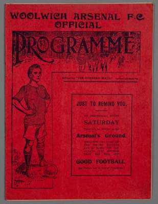 A double header match programme of Woolwich Arsenal v Leeds City, first season played at Highbury, 6th December 1913 and the London FA Challenge Cup f