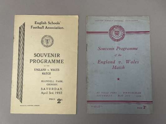An England v. Wales, English Schools Football Association, match programme, 3/4/37, match played at Blundell Park, Grimsby 
 and England v. Wales, Eng