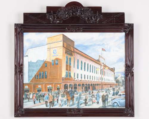 Ibrox Stadium, an oil painting depicting the historic main stand on Edmiston Drive