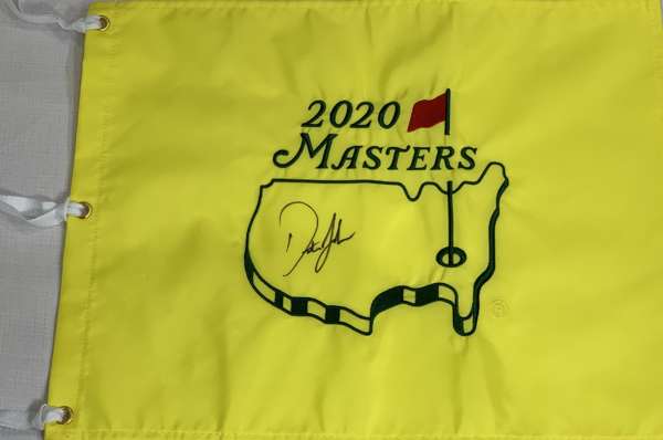 Dustin Johnson (USA) signed 2020 US Masters Golf flag, 
 Comes with exact photo proof and COA. (2 items)