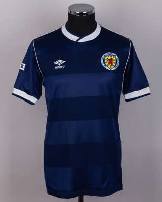 Davie Cooper blue No.11 Scotland short-sleeved shirt, 1985-88
